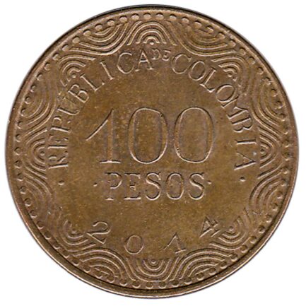 100 Pesos coin Colombia (Frailejón)