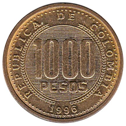 1000 Pesos coin Colombia (1996 to 1998)