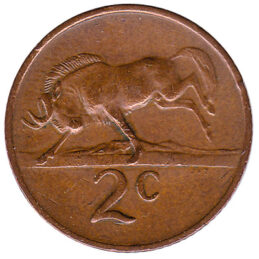 2 cents coin South Africa (large type)