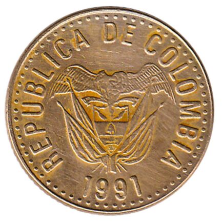 5 Pesos coin Colombia (laurel wreath)