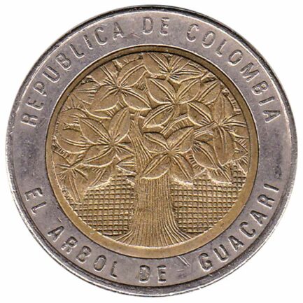 500 Pesos coin Colombia (Holy Tree of Guacari)