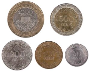 current Colombian Peso coins