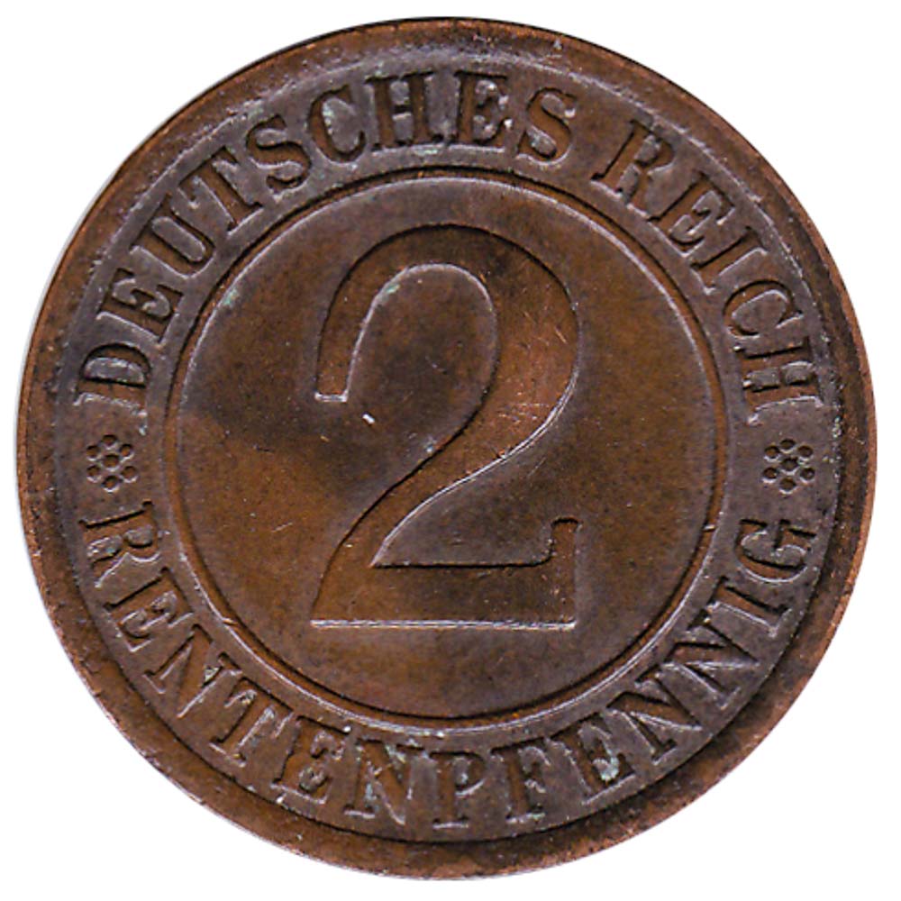2 rentenpfennig coin German Empire