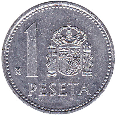 1 Spanish Peseta coin (type 1982 to 1989)