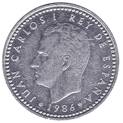 1 Spanish Peseta coin (type 1982 to 1989)