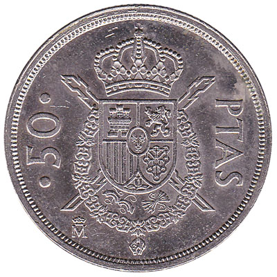 50 Spanish Pesetas coin (type 1975 to 1984)