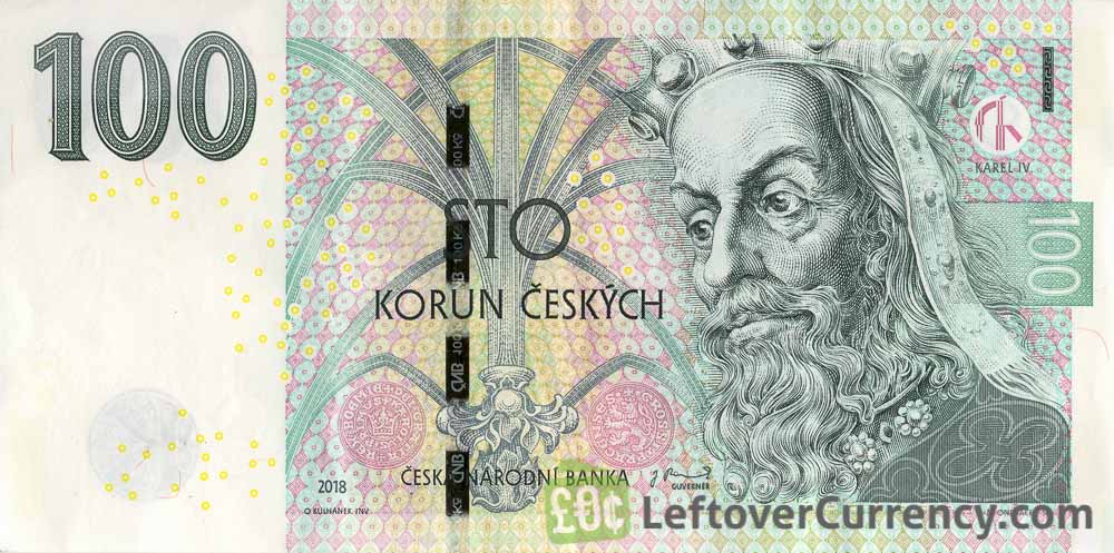 100 Czech Koruna banknote series 2018 obverse