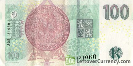 100 Czech Koruna banknote series 2018 reverse