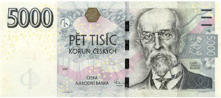 5000 Czech Koruna banknote series 2009