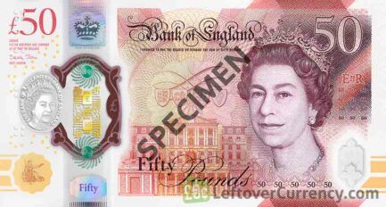 Bank of England 50 Pounds Sterling polymer banknote Alan Turing obverse