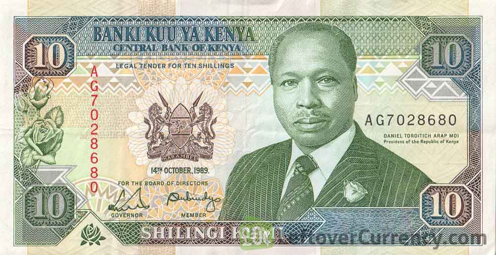 10 Kenyan Shillings banknote (1989)