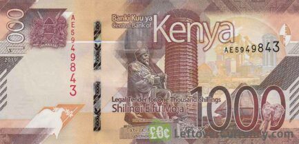 1000 Kenyan Shillings banknote (Parliament Building 2019)