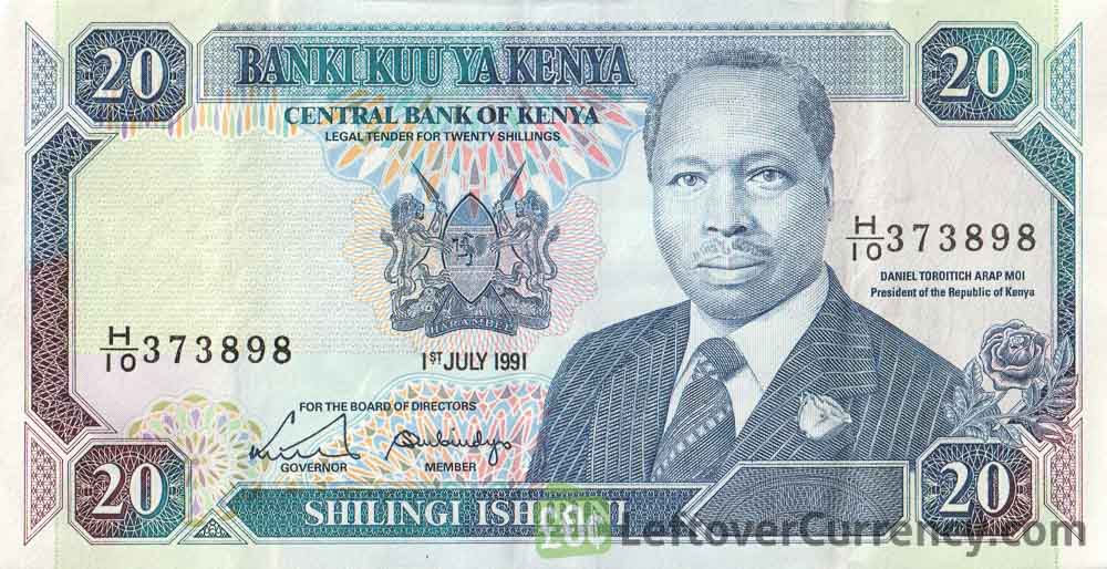 20 Kenyan Shillings banknote (1988)