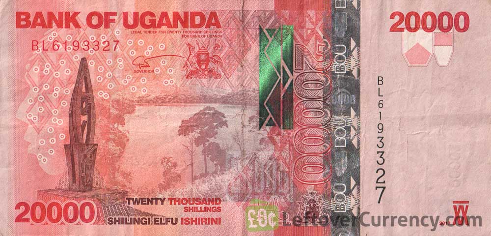 20000 Ugandan Shillings banknote (Centenary Monument) obverse