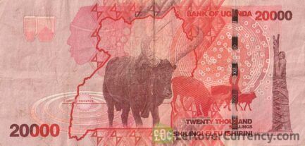 20000 Ugandan Shillings banknote (Centenary Monument) reverse