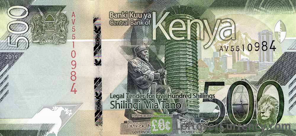 500 Kenyan Shillings banknote (Kenya's Tourism Industry 2019)