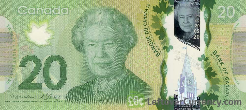 20 Canadian Dollar banknote featuring Queen Elizabeth II