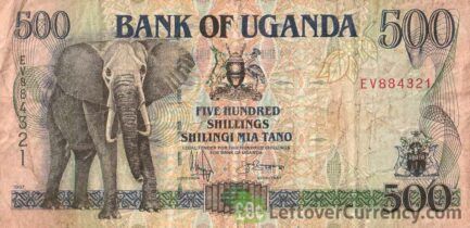 500 Ugandan Shillings banknote (elephant)