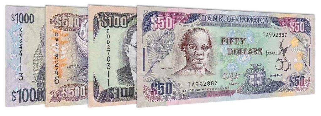 Current Jamaican Dollar banknote series