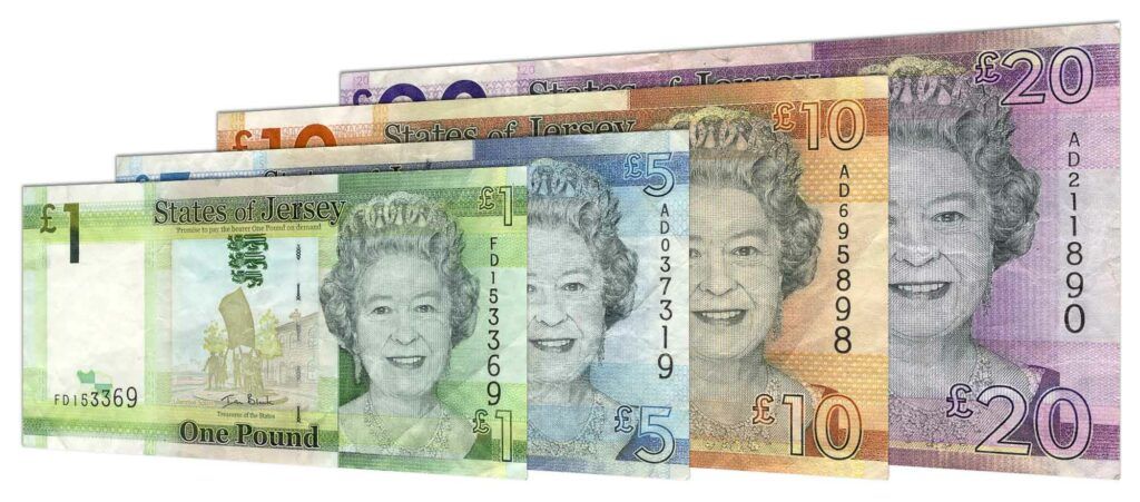 Current Jersey banknote series featuring Queen Elizabeth II