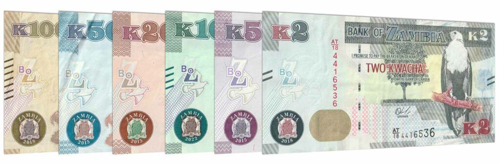 Current Zambian Kwacha banknote series image