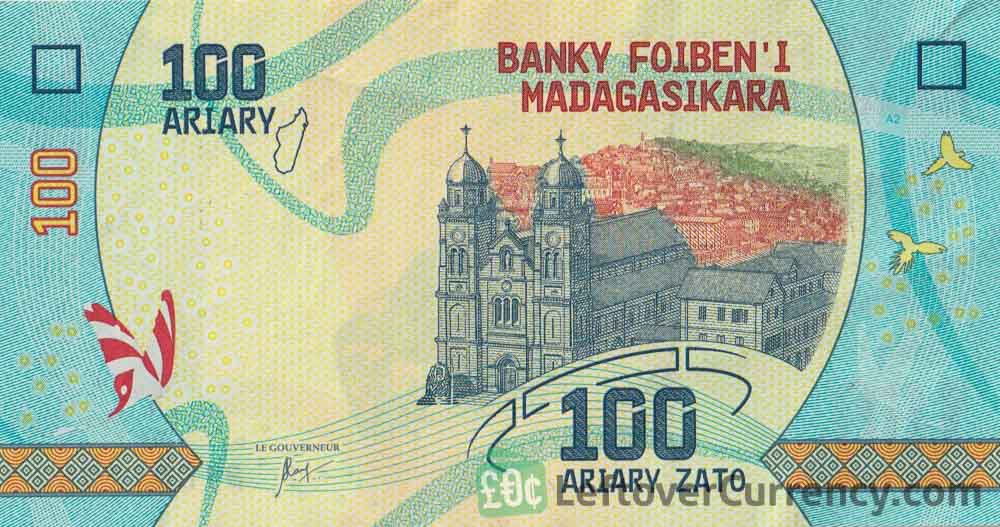 100 Malagasy Ariary banknote (Ambozontany Cathedral)