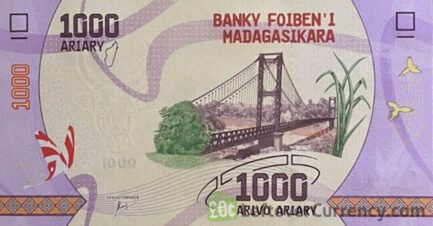 1000 Malagasy Ariary banknote (Kamoro bridge)