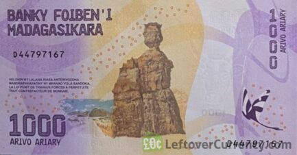1000 Malagasy Ariary banknote (Kamoro bridge)