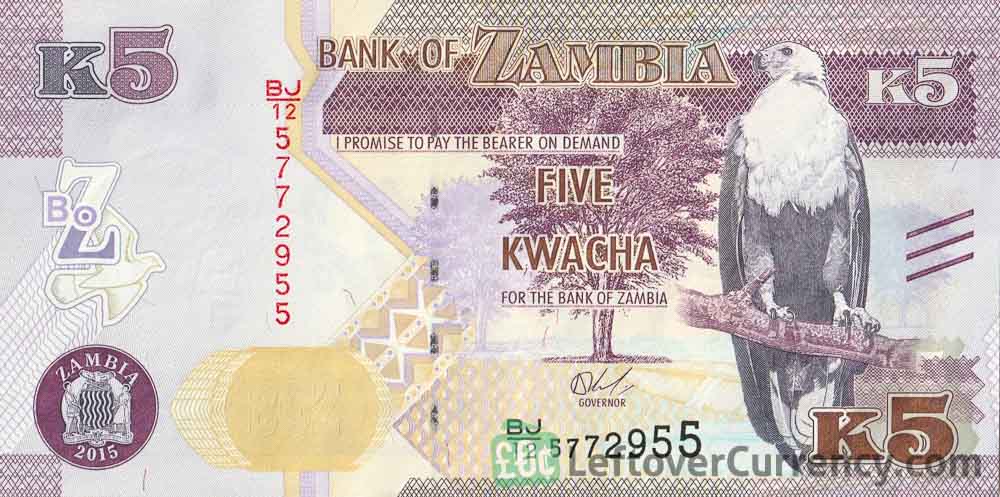 5 Zambian Kwacha banknote (Lion)