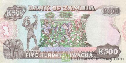 500 Zambian Kwacha banknote (President Kenneth Kaunda)