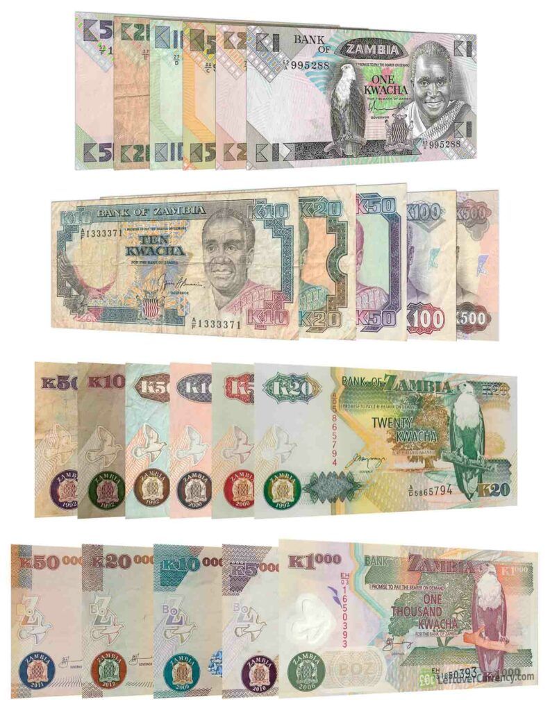 demonetised Kwacha banknotes