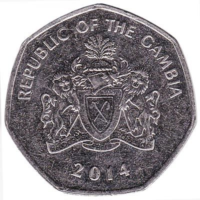1 Dalasi coin Gambia (crocodile)