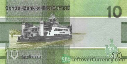 10 Gambian Dalasis banknote (Ferry)