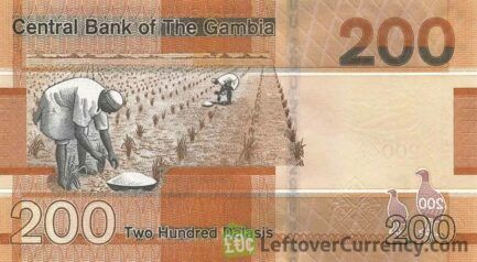 200 Gambian Dalasis banknote (Planting rice)