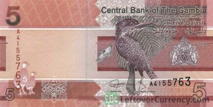 5 Gambian Dalasis banknote (Giant Kingfisher)