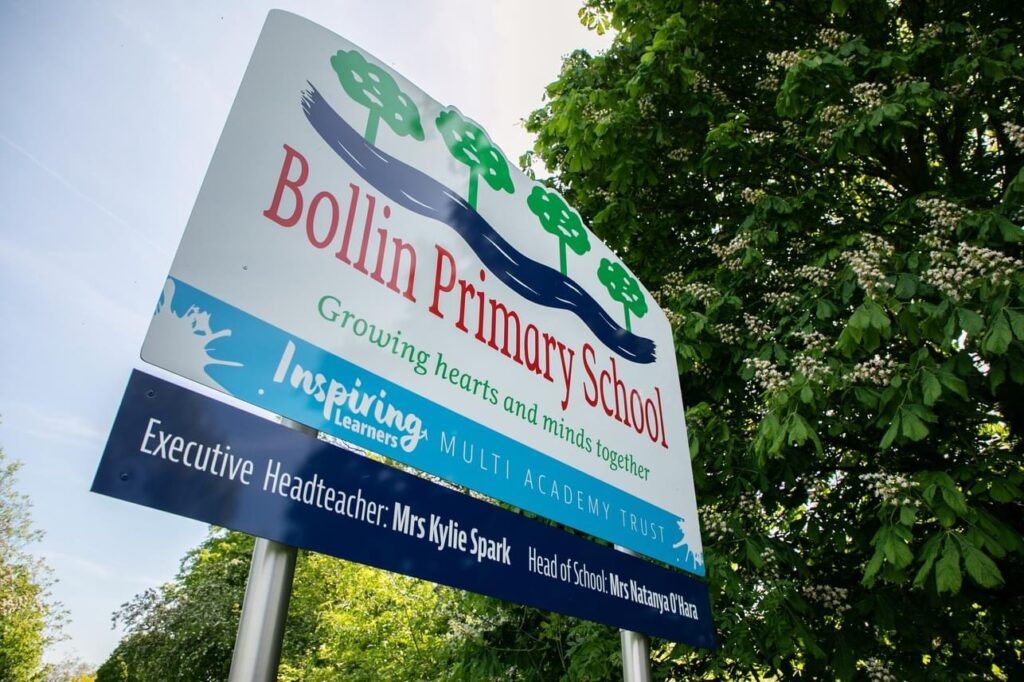 image of the Bollin School sign