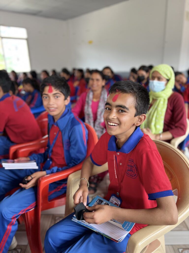 School children in a classroom, learning