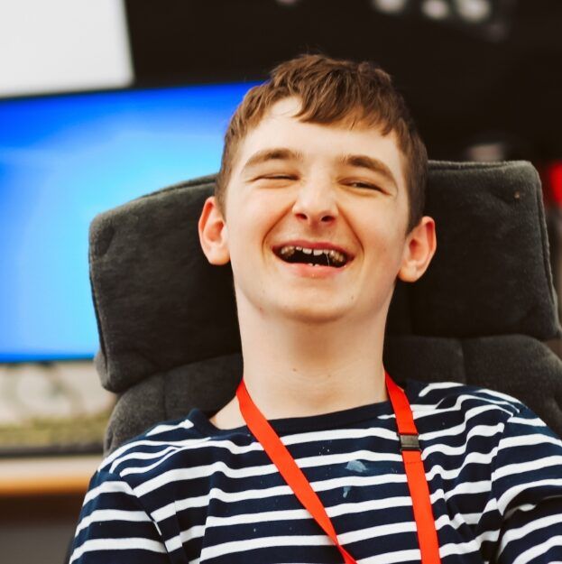 Young person with vision impairment at InFocus