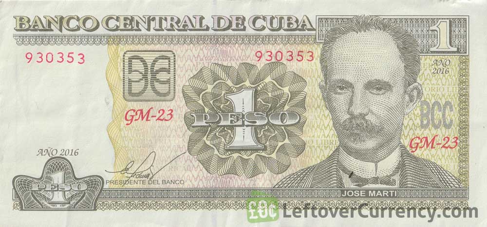 1 Cuban Pesos banknote (José Martí) obverse