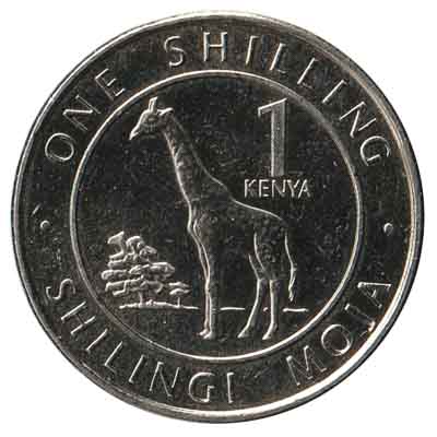 1 Kenyan Shillings coin (giraffe)