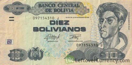 10 Bolivian Bolivianos banknote (Cecilio Guzmán de Rojas)