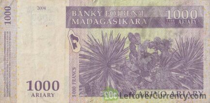 1000 Malagasy Ariary banknote (Black and White Ruffed Lemur)