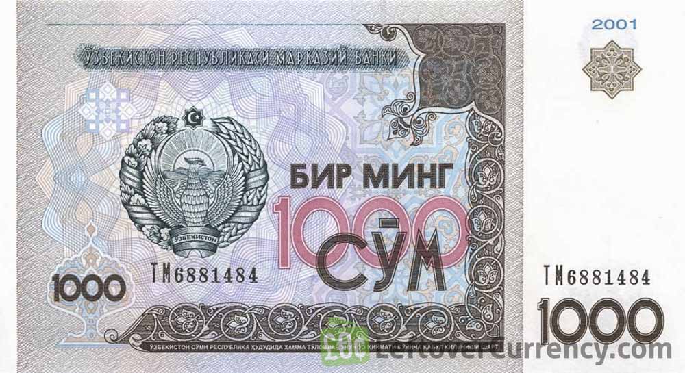 1000 Uzbekistani Som banknote (Amir Timur Museum)