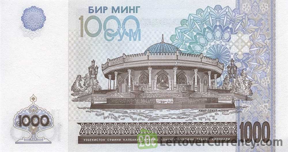 1000 Uzbekistani Som banknote - Exchange yours today!