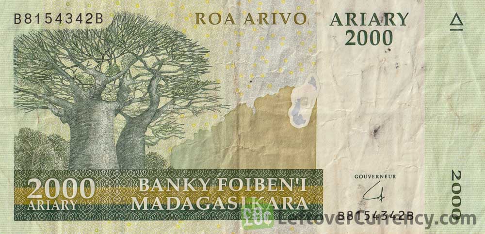 2000 Malagasy Ariary banknote (Baobab trees)