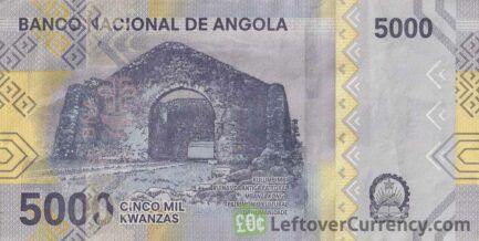 5000 Angolan Kwanza banknote (Kulumbimbi Cathedra)