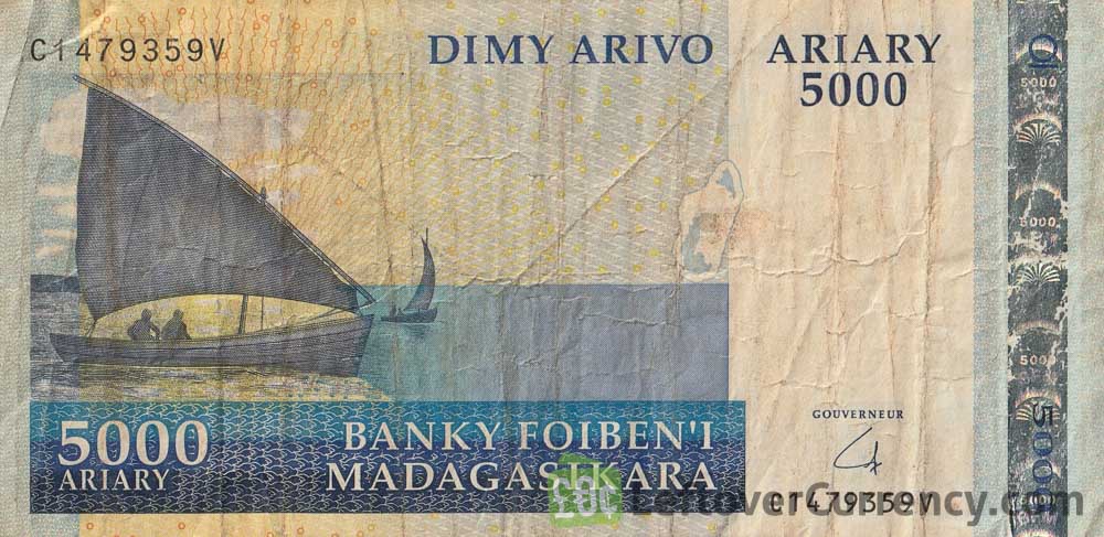 5000 Malagasy Ariary banknote (Sailing boats)