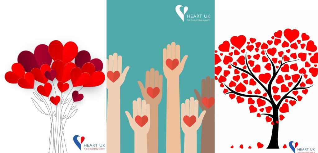 Collage of heart iconography from Heart UK.