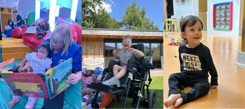 collage of children recieving support at Zoe's Place