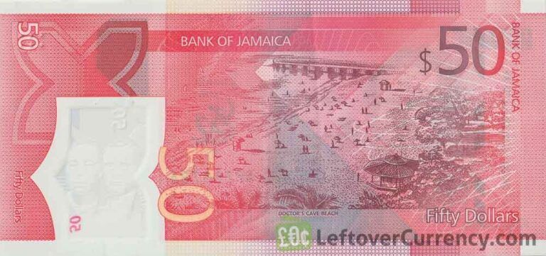 Text Reverse App 50 Jamaican Dollar polymer banknote - Exchange yours today